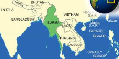 Burma ali Mjanmar zemljevid