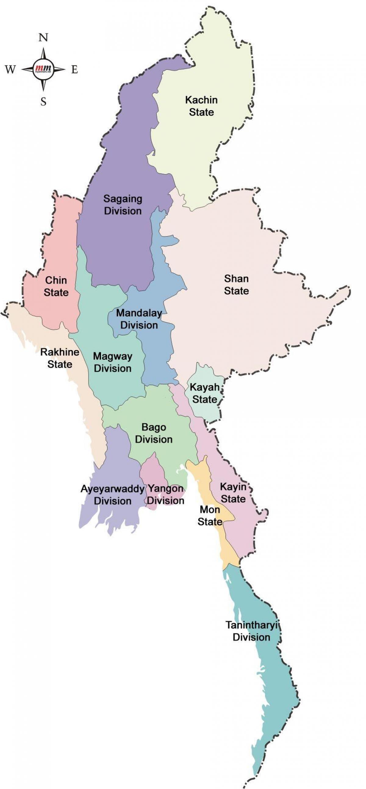 Burmi članice zemljevid