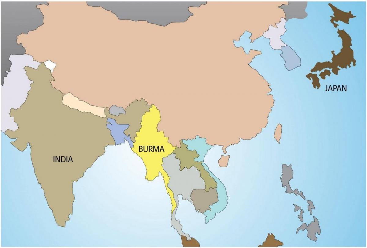 Mjanmar je v svetovnem zemljevidu
