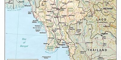 Brez povezave Mjanmar zemljevid