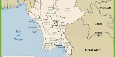 Burmi politični zemljevid