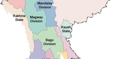 Mjanmar zemljevidu in članice