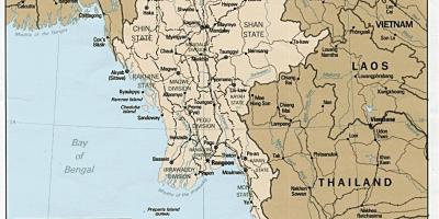 Yangon Burmi zemljevid