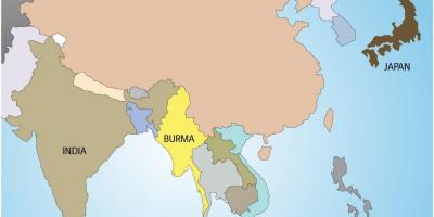 Mjanmar je v svetovnem zemljevidu